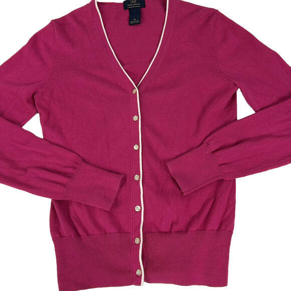 Brooks Brothers 346 100% Supima Cotton Cardigan Sweater x-Small Barbie Pink - Picture 3 of 8